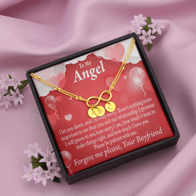 To My Girlfriend Forgive Me Infinity Bracelet With Initial Charms - Infinity Bracelet