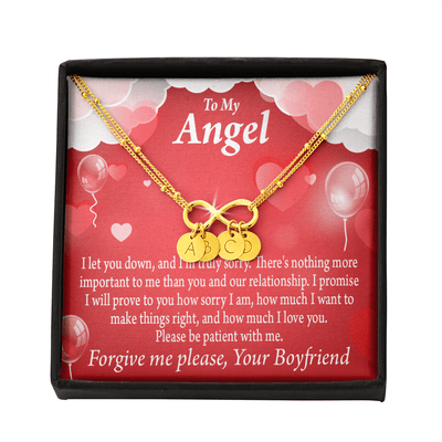 To My Girlfriend Forgive Me Infinity Bracelet With Initial Charms - Infinity Bracelet