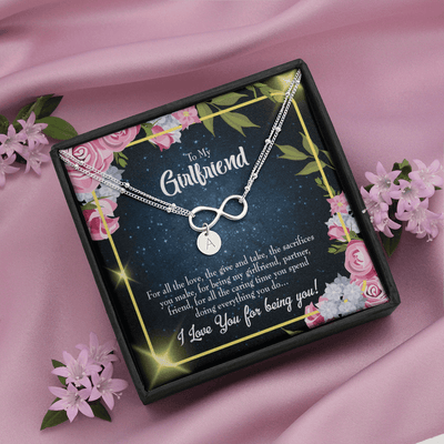 To My Girlfriend Being You Infinity Bracelet With Initial Charms - Infinity Bracelet