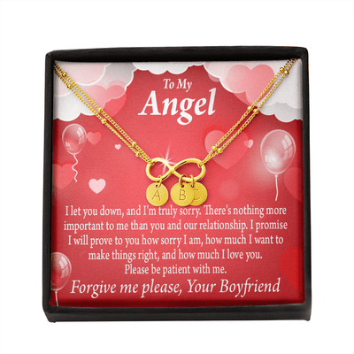 To My Girlfriend Forgive Me Infinity Bracelet With Initial Charms - Infinity Bracelet