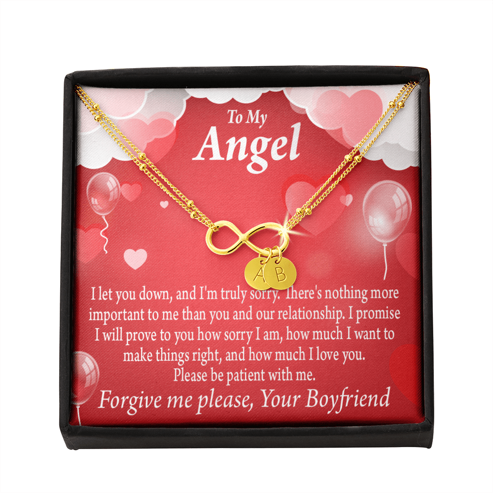 To My Girlfriend Forgive Me Infinity Bracelet With Initial Charms - Infinity Bracelet