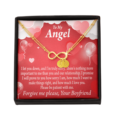 To My Girlfriend Forgive Me Infinity Bracelet With Initial Charms - Infinity Bracelet