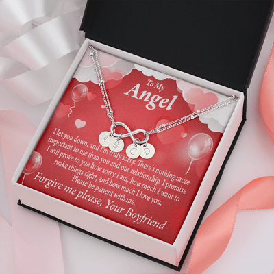 To My Girlfriend Forgive Me Infinity Bracelet With Initial Charms - Infinity Bracelet