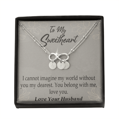 To My Wife You Belong With Me Infinity Bracelet With Initial Charms - Infinity Bracelet