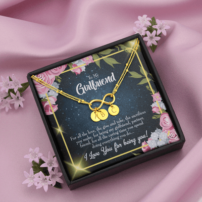 To My Girlfriend Being You Infinity Bracelet With Initial Charms - Infinity Bracelet