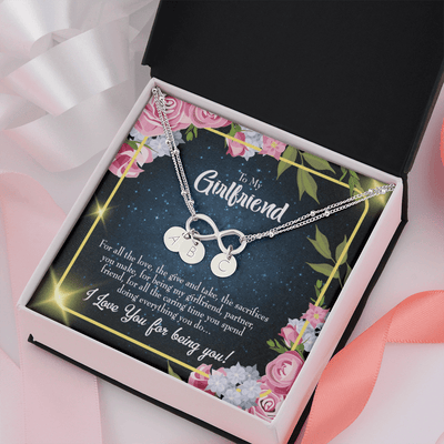 To My Girlfriend Being You Infinity Bracelet With Initial Charms - Infinity Bracelet