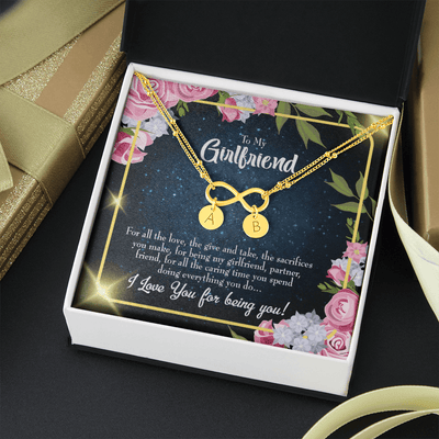 To My Girlfriend Being You Infinity Bracelet With Initial Charms - Infinity Bracelet