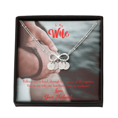 To My Wife To My Soulmate Infinity Bracelet With Initial Charms - Infinity Bracelet