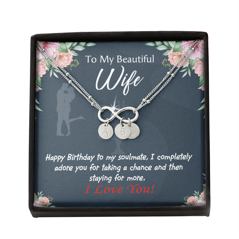 Wife I Completely Adore Infinity Bracelet With Initial Charms - Infinity Bracelet