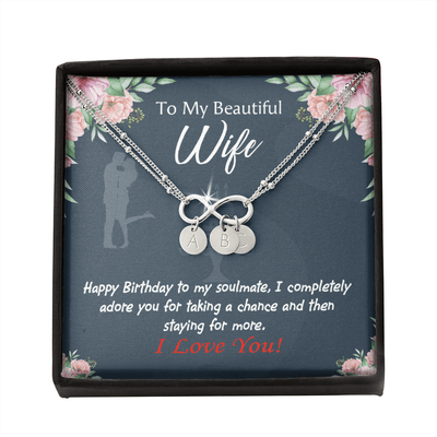Wife I Completely Adore Infinity Bracelet With Initial Charms - Infinity Bracelet