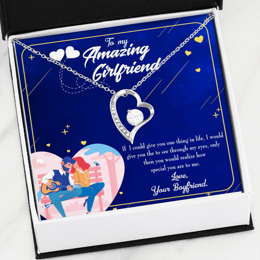 Gift For Fiancee Boyfriend To Girlfriend Forever Love NecklaceHeart Pendant Stainless Steel or 18k Gold - Forever Love Necklace Gift Idea For Woman