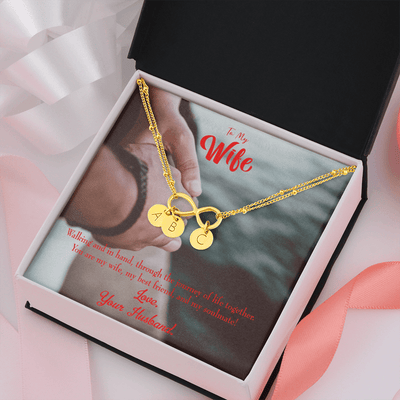To My Wife To My Soulmate Infinity Bracelet With Initial Charms - Infinity Bracelet
