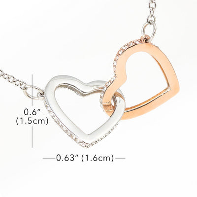 To My Wife I Count You Twice Inseparable Pendant 18k Rose Gold 16� - Interlocking Hearts Necklace