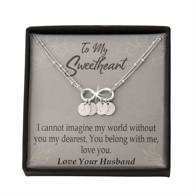 To My Wife You Belong With Me Infinity Bracelet With Initial Charms - Infinity Bracelet