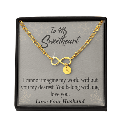 To My Wife You Belong With Me Infinity Bracelet With Initial Charms - Infinity Bracelet