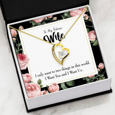 Gift For Wife I Want Us Forever Love NecklaceHeart Pendant Stainless Steel or 18k Gold - Forever Love Necklace Gift Idea For Woman