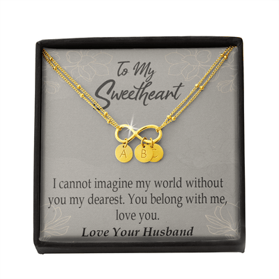 To My Wife You Belong With Me Infinity Bracelet With Initial Charms - Infinity Bracelet