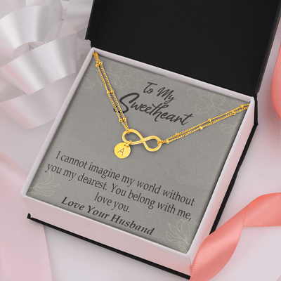 To My Wife You Belong With Me Infinity Bracelet With Initial Charms - Infinity Bracelet