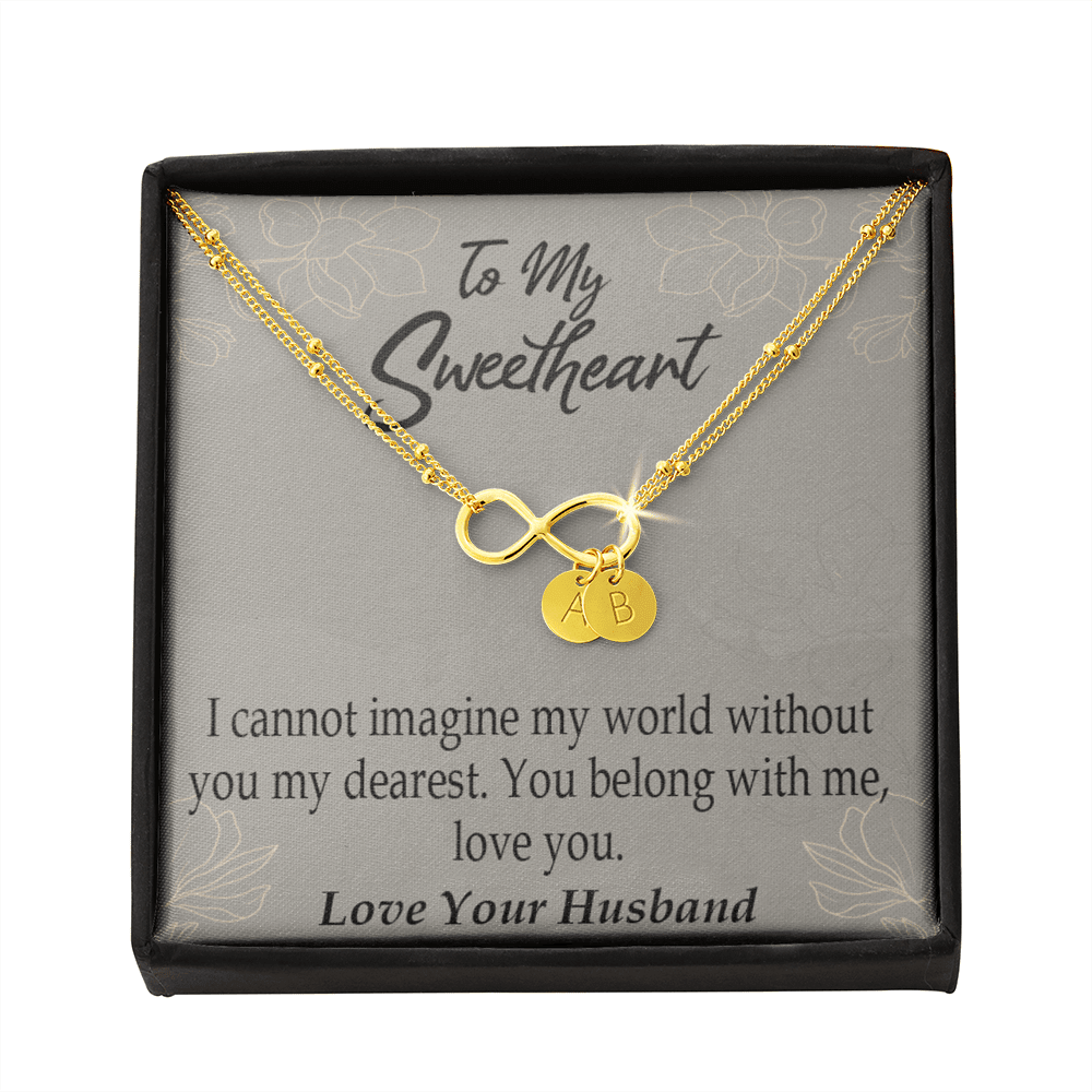 To My Wife You Belong With Me Infinity Bracelet With Initial Charms - Infinity Bracelet