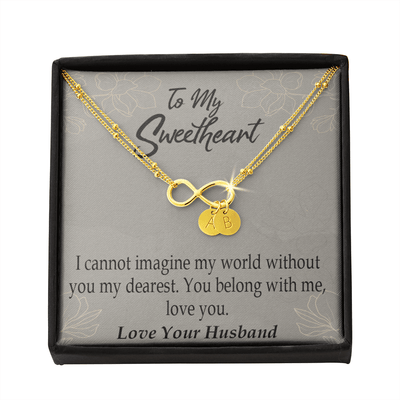 To My Wife You Belong With Me Infinity Bracelet With Initial Charms - Infinity Bracelet