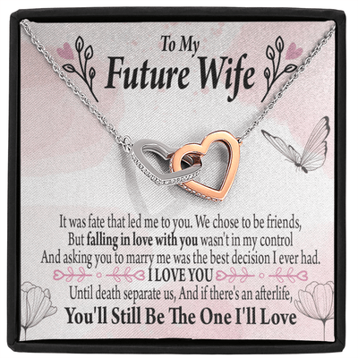 To My Future Wifebest Decision Inseparable Necklace Pendant 18k Rose Gold Finish 16� - Interlocking Hearts Necklace