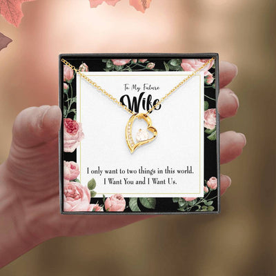 Gift For Wife I Want Us Forever Love NecklaceHeart Pendant Stainless Steel or 18k Gold - Forever Love Necklace Gift Idea For Woman