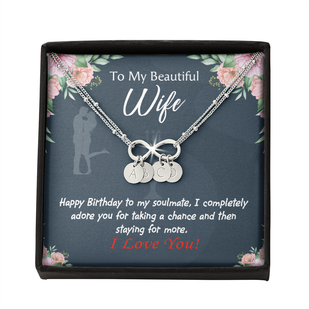 Wife I Completely Adore Infinity Bracelet With Initial Charms - Infinity Bracelet