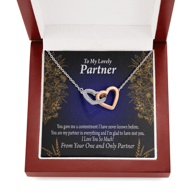 To My Partner In Everything Inseparable Pendant 18k Rose Gold Finish 16� Life Partner Keepsake Card - Interlocking Hearts Necklace