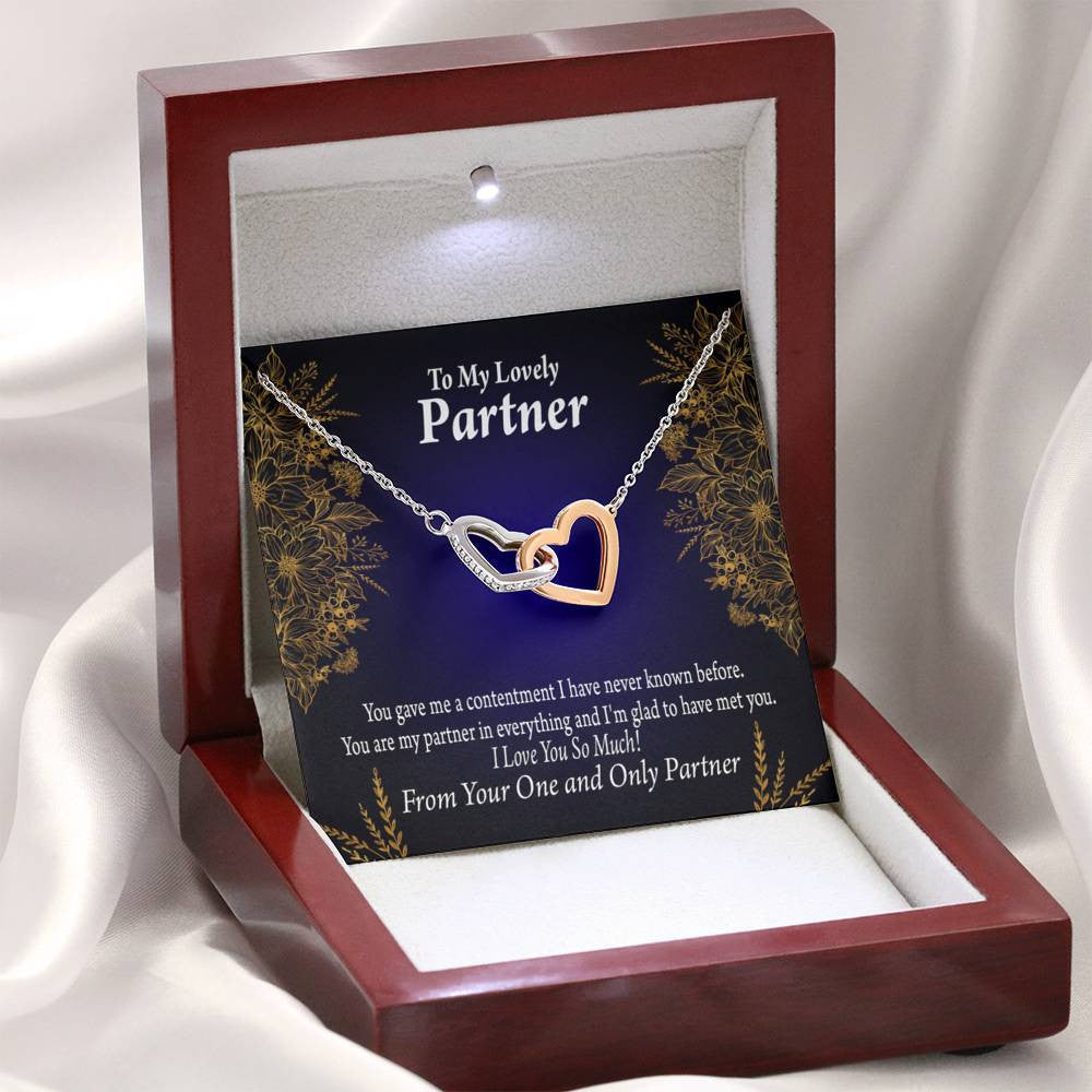 To My Partner In Everything Inseparable Pendant 18k Rose Gold Finish 16� Life Partner Keepsake Card - Interlocking Hearts Necklace