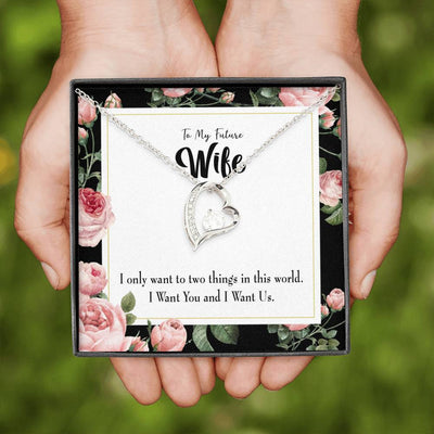 Gift For Wife I Want Us Forever Love NecklaceHeart Pendant Stainless Steel or 18k Gold - Forever Love Necklace Gift Idea For Woman