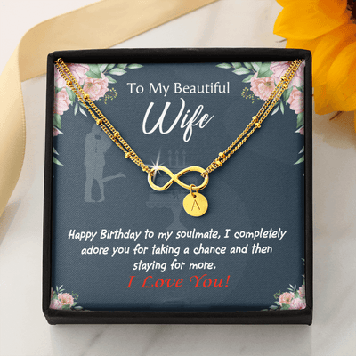Wife I Completely Adore Infinity Bracelet With Initial Charms - Infinity Bracelet
