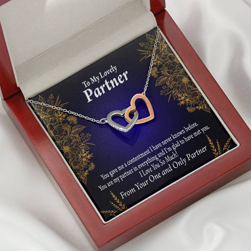 To My Partner In Everything Inseparable Pendant 18k Rose Gold Finish 16� Life Partner Keepsake Card - Interlocking Hearts Necklace