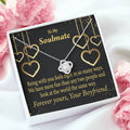 To My Girlfriend Life Is Good With You In It Love Knot Pendant Necklace Stainless Steel W Cz Stone - Luxury Love Knot Necklace Meanful Gift Idea For Her/Him