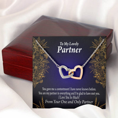 To My Partner In Everything Inseparable Pendant 18k Rose Gold Finish 16� Life Partner Keepsake Card - Interlocking Hearts Necklace