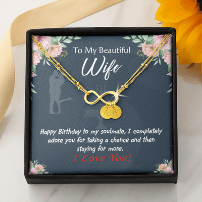Wife I Completely Adore Infinity Bracelet With Initial Charms - Infinity Bracelet