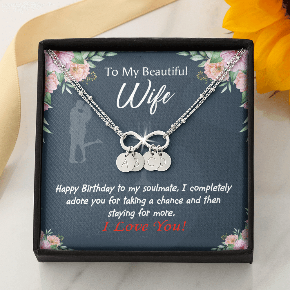Wife I Completely Adore Infinity Bracelet With Initial Charms - Infinity Bracelet