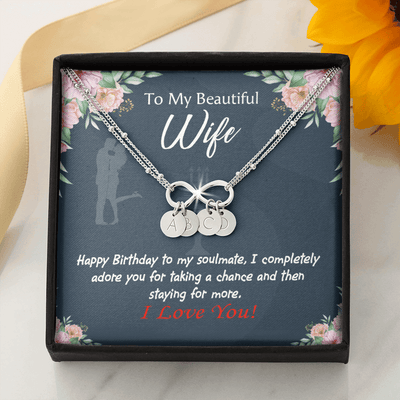 Wife I Completely Adore Infinity Bracelet With Initial Charms - Infinity Bracelet