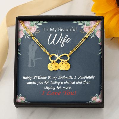 Wife I Completely Adore Infinity Bracelet With Initial Charms - Infinity Bracelet