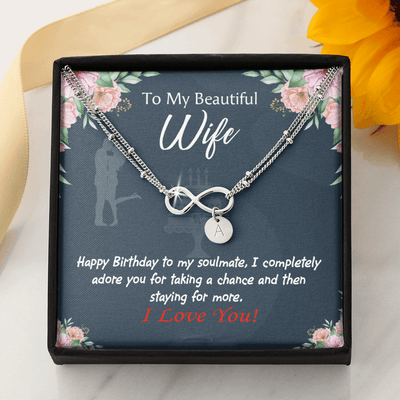 Wife I Completely Adore Infinity Bracelet With Initial Charms - Infinity Bracelet