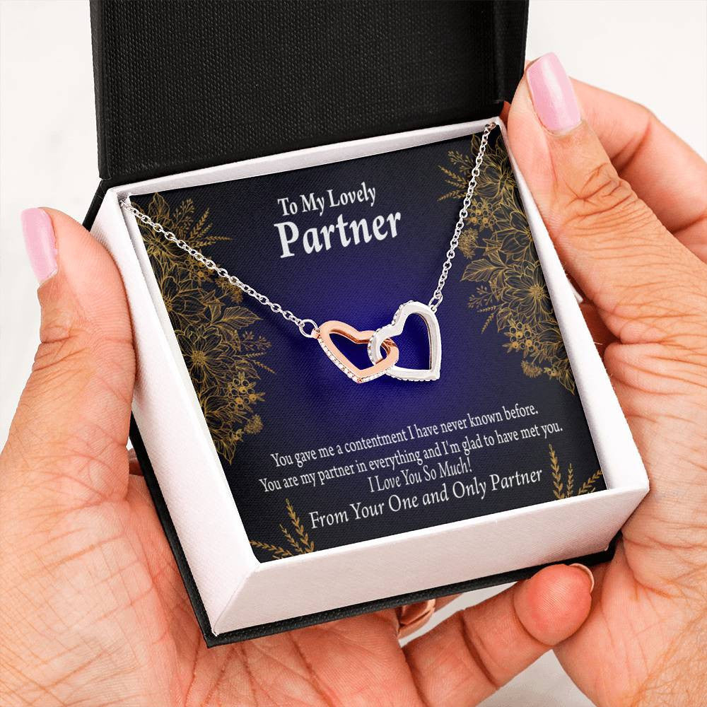 To My Partner In Everything Inseparable Pendant 18k Rose Gold Finish 16� Life Partner Keepsake Card - Interlocking Hearts Necklace
