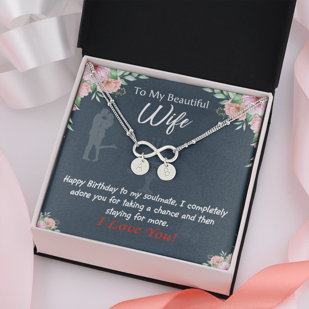 Wife I Completely Adore Infinity Bracelet With Initial Charms - Infinity Bracelet
