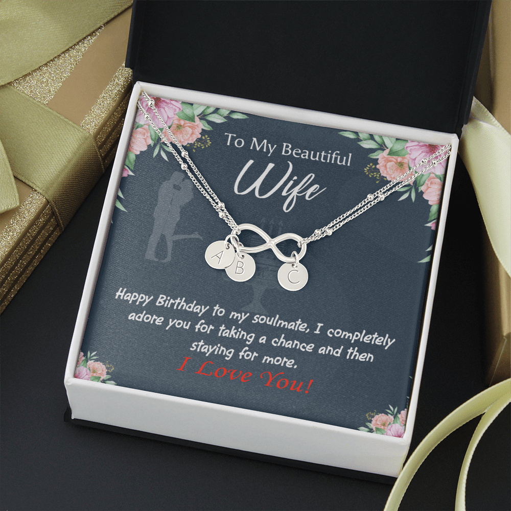 Wife I Completely Adore Infinity Bracelet With Initial Charms - Infinity Bracelet