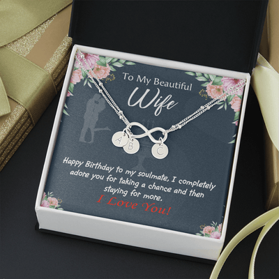 Wife I Completely Adore Infinity Bracelet With Initial Charms - Infinity Bracelet