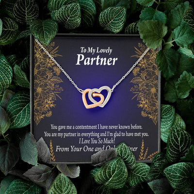 To My Partner In Everything Inseparable Pendant 18k Rose Gold Finish 16� Life Partner Keepsake Card - Interlocking Hearts Necklace