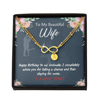 Wife I Completely Adore Infinity Bracelet With Initial Charms - Infinity Bracelet