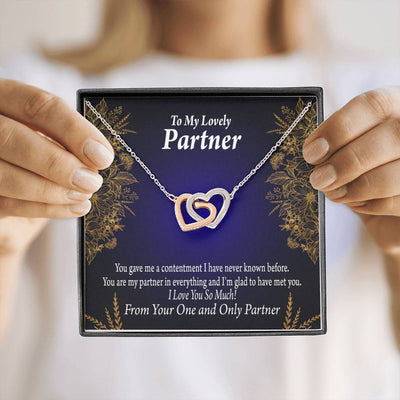 To My Partner In Everything Inseparable Pendant 18k Rose Gold Finish 16� Life Partner Keepsake Card - Interlocking Hearts Necklace