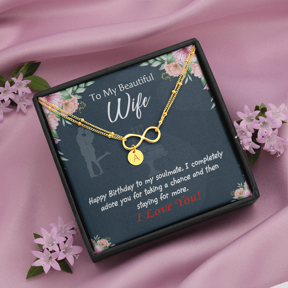Wife I Completely Adore Infinity Bracelet With Initial Charms - Infinity Bracelet