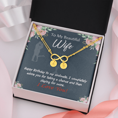 Wife I Completely Adore Infinity Bracelet With Initial Charms - Infinity Bracelet