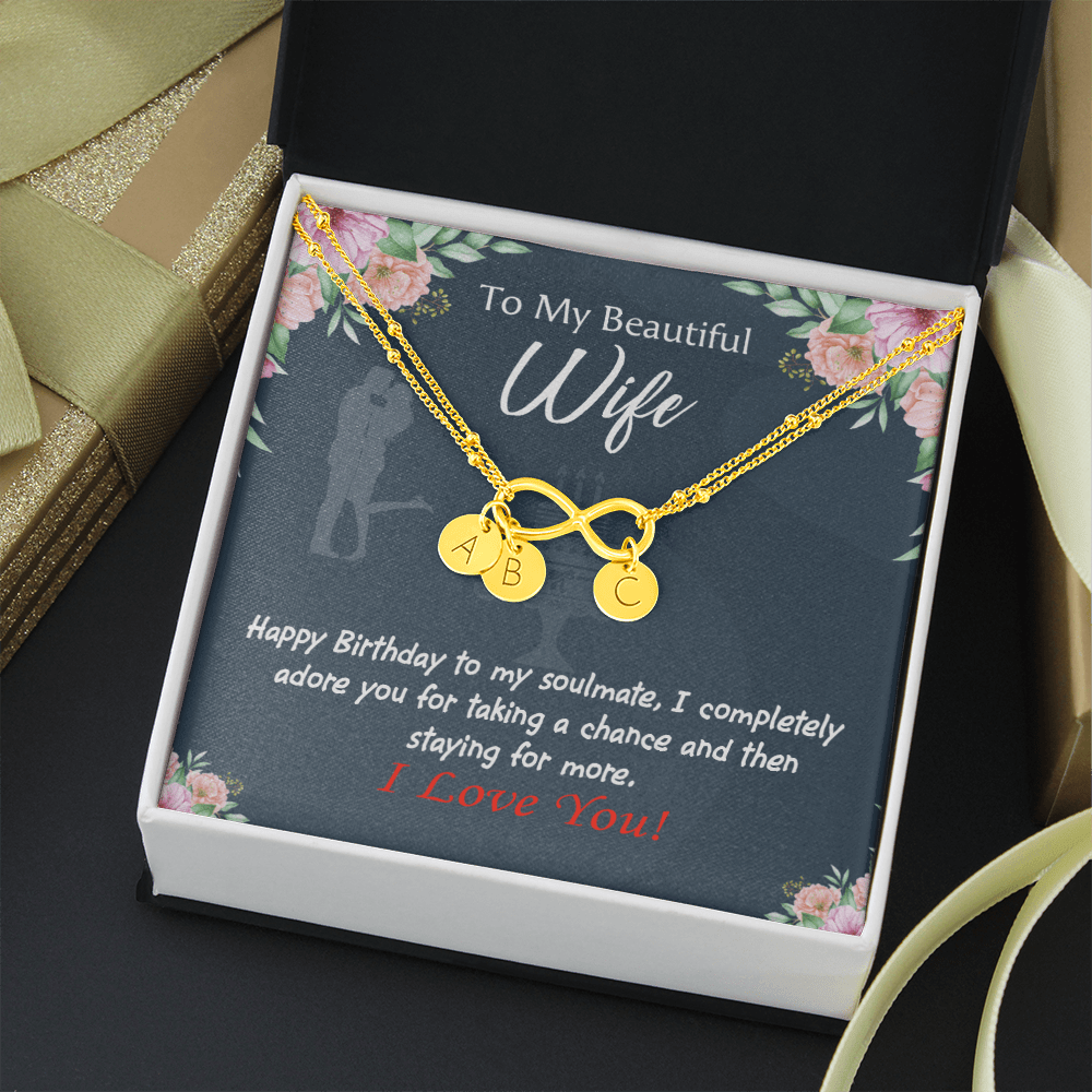 Wife I Completely Adore Infinity Bracelet With Initial Charms - Infinity Bracelet