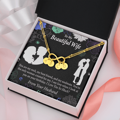 To My Wife My Rock Infinity Bracelet With Initial Charms - Infinity Bracelet